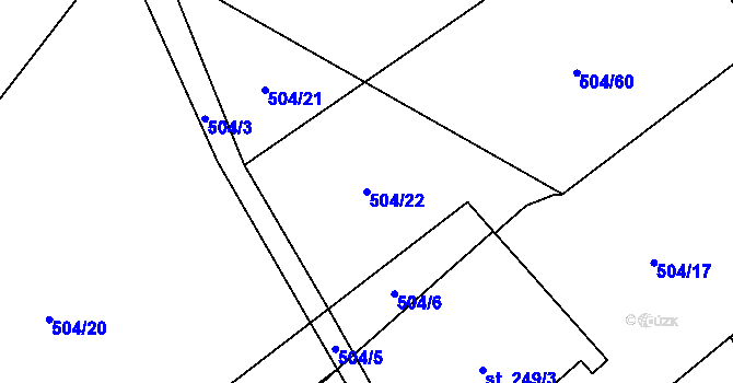 Parcela st. 504/22 v KÚ Litohlavy, Katastrální mapa