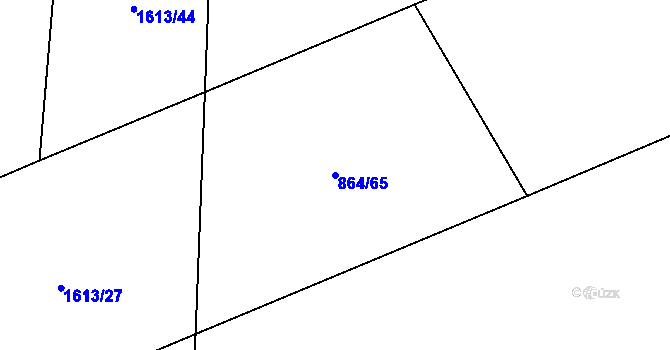 Parcela st. 864/65 v KÚ Litohlavy, Katastrální mapa