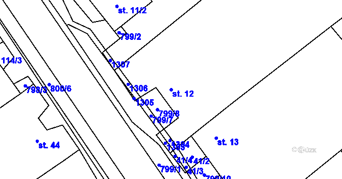 Parcela st. 12 v KÚ Litohoř, Katastrální mapa