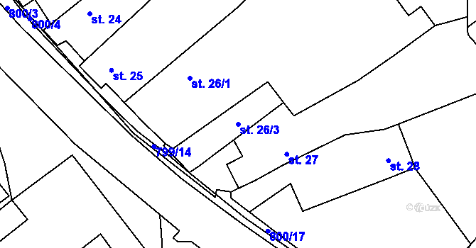 Parcela st. 26/3 v KÚ Litohoř, Katastrální mapa