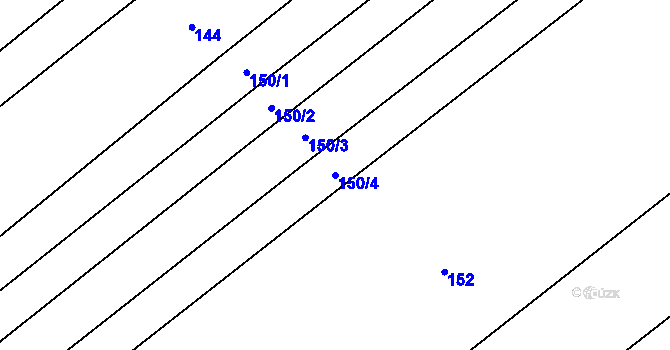 Parcela st. 150/4 v KÚ Litohoř, Katastrální mapa