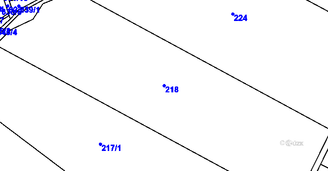 Parcela st. 218 v KÚ Litohoř, Katastrální mapa