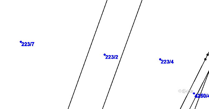 Parcela st. 223/2 v KÚ Litohoř, Katastrální mapa