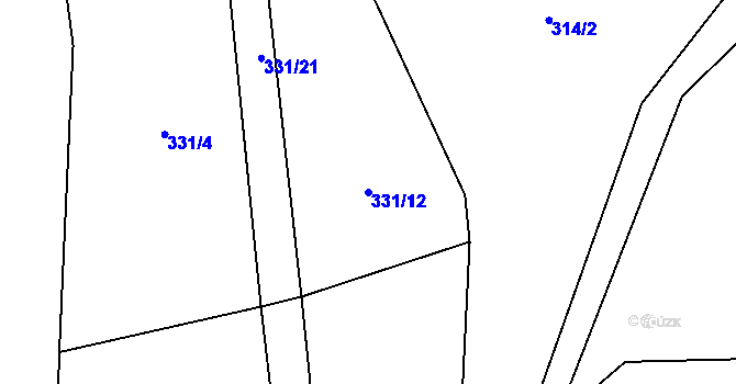 Parcela st. 331/12 v KÚ Litohoř, Katastrální mapa