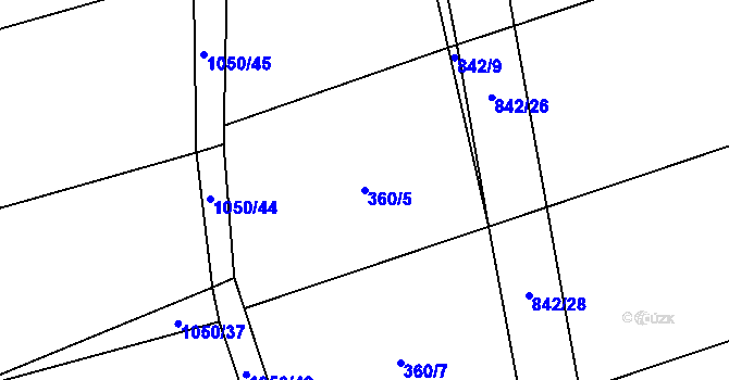 Parcela st. 360/5 v KÚ Litohoř, Katastrální mapa