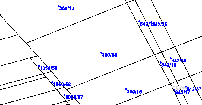 Parcela st. 360/14 v KÚ Litohoř, Katastrální mapa