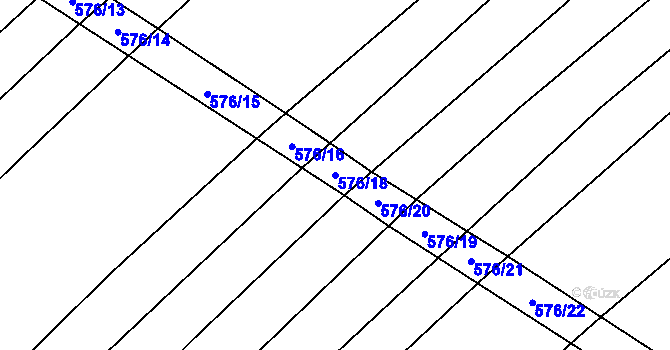 Parcela st. 576/18 v KÚ Litohoř, Katastrální mapa