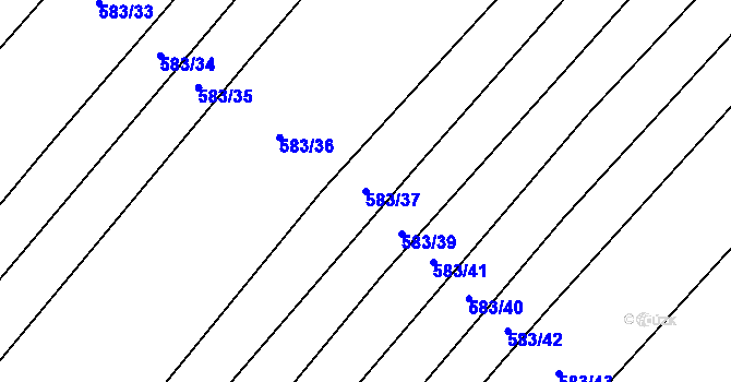 Parcela st. 583/37 v KÚ Litohoř, Katastrální mapa