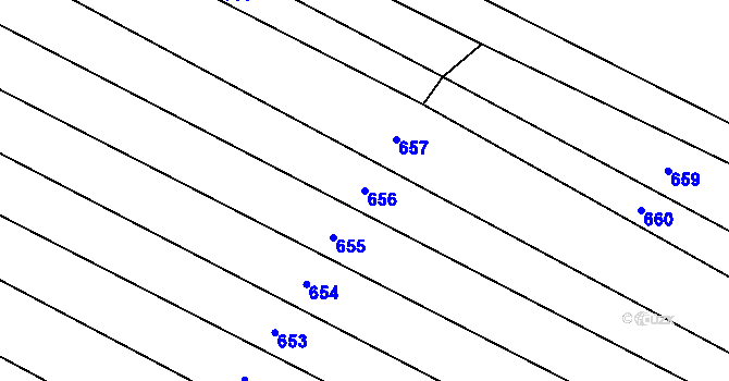 Parcela st. 656 v KÚ Litohoř, Katastrální mapa