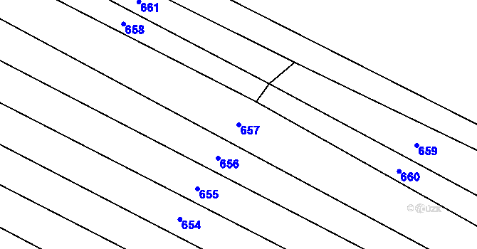 Parcela st. 657 v KÚ Litohoř, Katastrální mapa