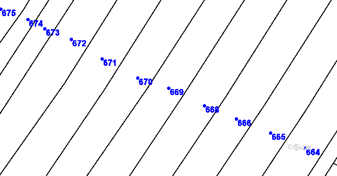 Parcela st. 669 v KÚ Litohoř, Katastrální mapa