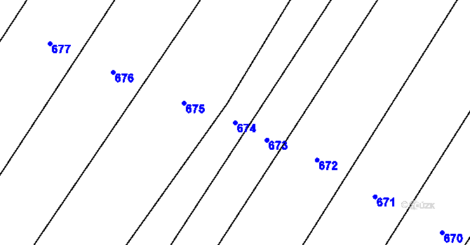 Parcela st. 674 v KÚ Litohoř, Katastrální mapa