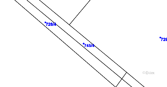 Parcela st. 745/4 v KÚ Litohoř, Katastrální mapa