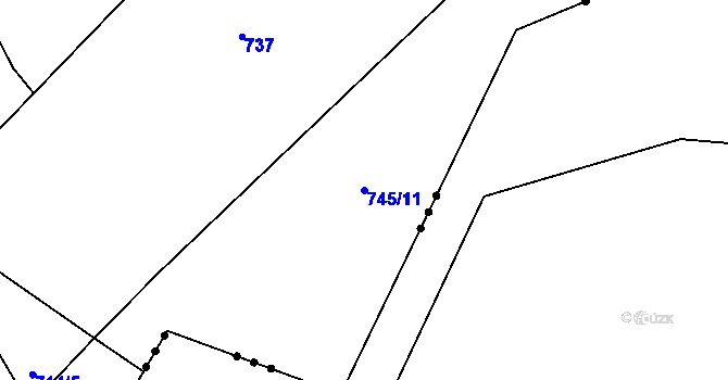 Parcela st. 745/11 v KÚ Litohoř, Katastrální mapa