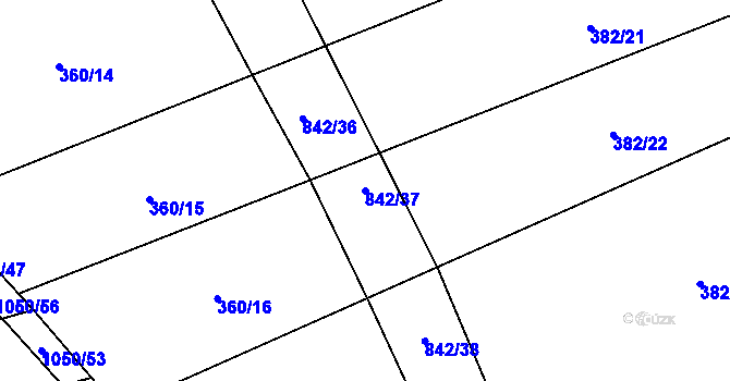 Parcela st. 842/37 v KÚ Litohoř, Katastrální mapa