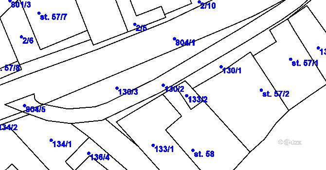 Parcela st. 130/2 v KÚ Litohoř, Katastrální mapa