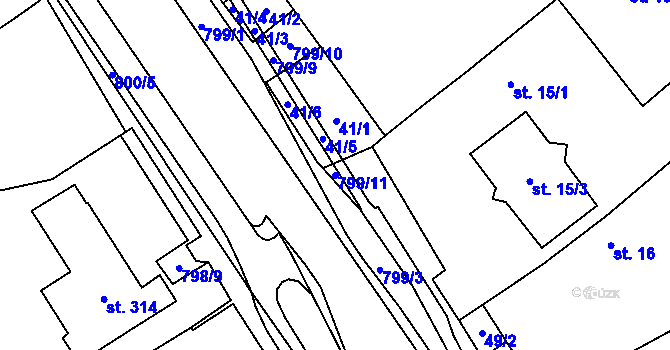 Parcela st. 799/11 v KÚ Litohoř, Katastrální mapa