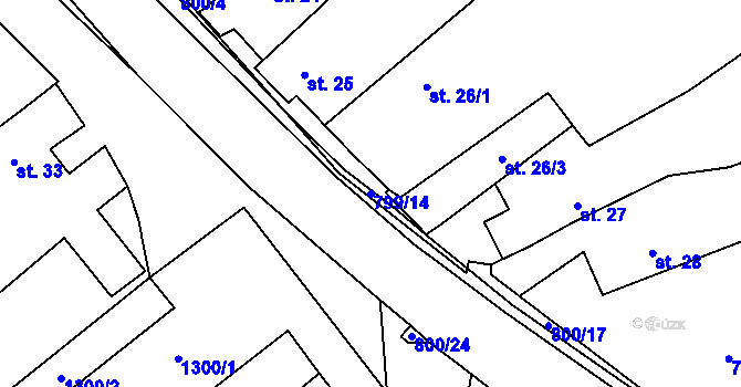 Parcela st. 799/14 v KÚ Litohoř, Katastrální mapa