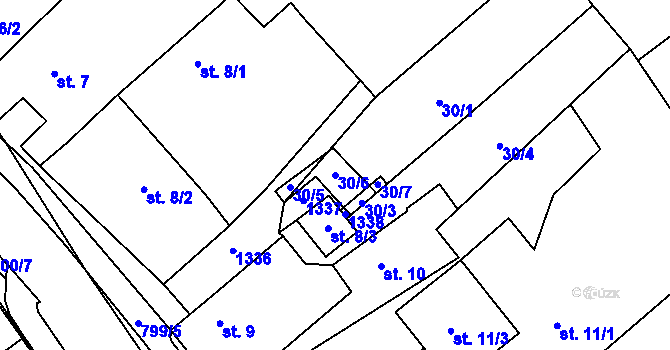 Parcela st. 30/6 v KÚ Litohoř, Katastrální mapa