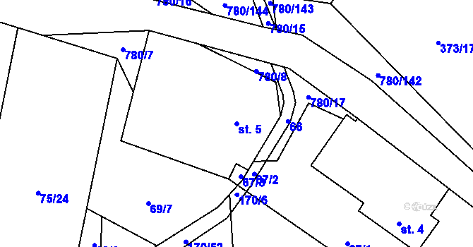 Parcela st. 5 v KÚ Litochovice u Volyně, Katastrální mapa