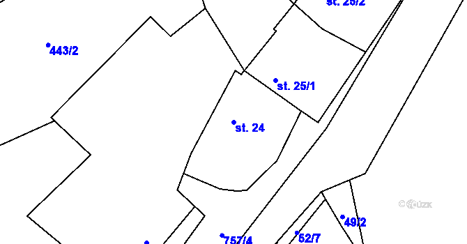 Parcela st. 24 v KÚ Litochovice u Volyně, Katastrální mapa