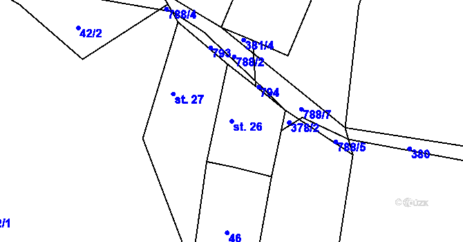 Parcela st. 26 v KÚ Litochovice u Volyně, Katastrální mapa