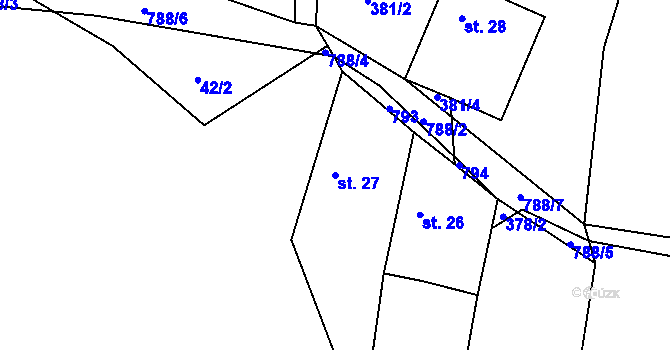 Parcela st. 27 v KÚ Litochovice u Volyně, Katastrální mapa