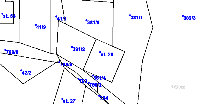 Parcela st. 28 v KÚ Litochovice u Volyně, Katastrální mapa