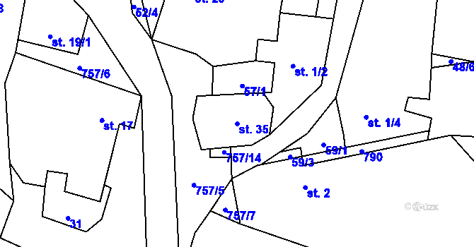 Parcela st. 35 v KÚ Litochovice u Volyně, Katastrální mapa