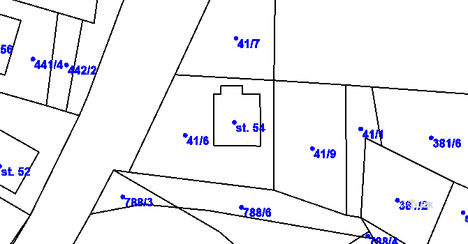 Parcela st. 54 v KÚ Litochovice u Volyně, Katastrální mapa