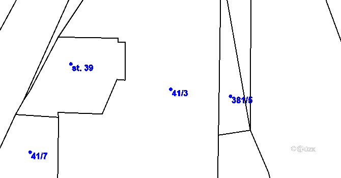 Parcela st. 41/3 v KÚ Litochovice u Volyně, Katastrální mapa