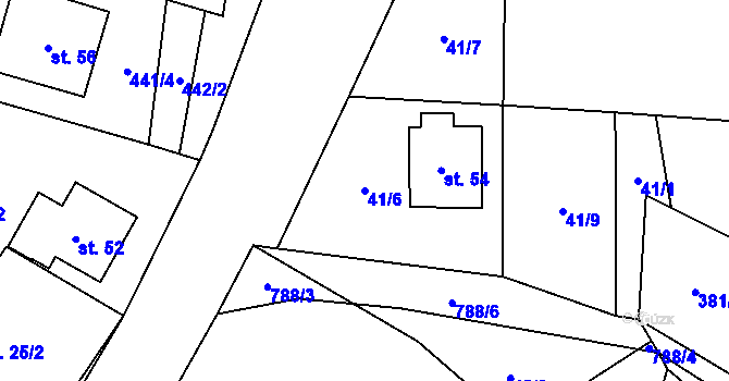 Parcela st. 41/6 v KÚ Litochovice u Volyně, Katastrální mapa