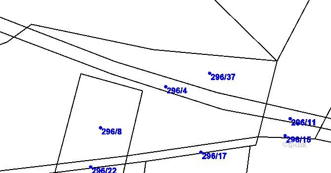 Parcela st. 296/4 v KÚ Litochovice u Volyně, Katastrální mapa