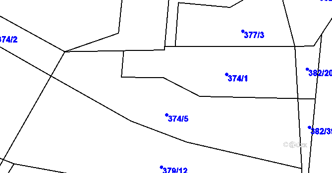 Parcela st. 374 v KÚ Litochovice u Volyně, Katastrální mapa