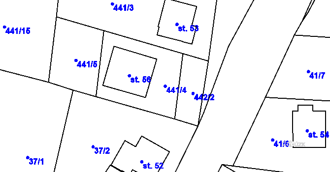 Parcela st. 441/4 v KÚ Litochovice u Volyně, Katastrální mapa