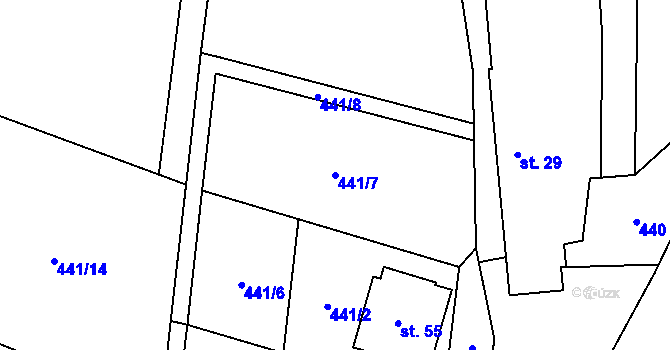 Parcela st. 441/7 v KÚ Litochovice u Volyně, Katastrální mapa
