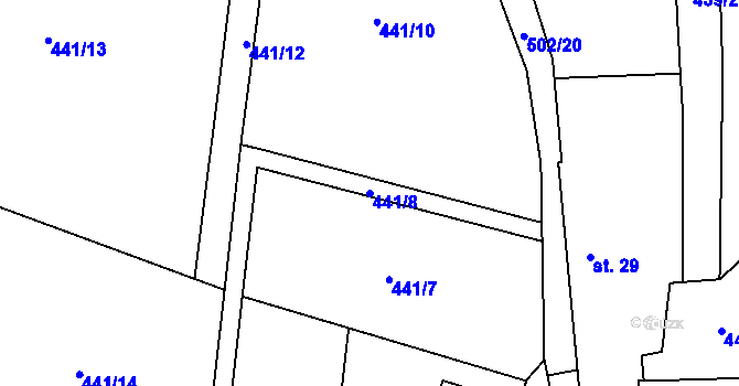 Parcela st. 441/8 v KÚ Litochovice u Volyně, Katastrální mapa
