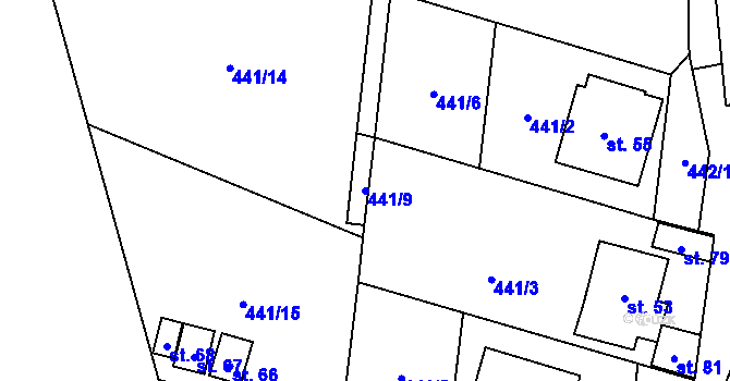 Parcela st. 441/9 v KÚ Litochovice u Volyně, Katastrální mapa