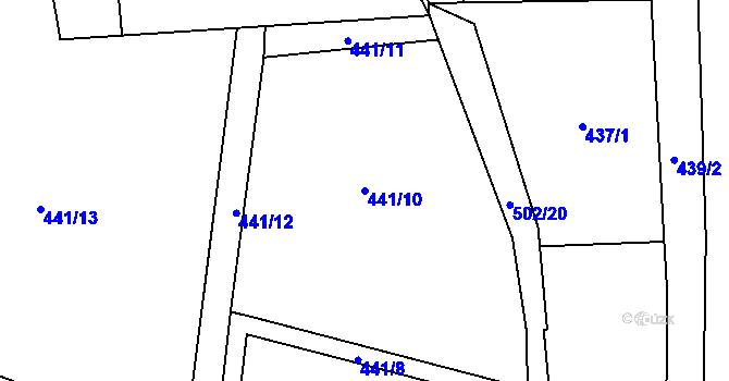 Parcela st. 441/10 v KÚ Litochovice u Volyně, Katastrální mapa