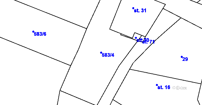 Parcela st. 583/4 v KÚ Litochovice u Volyně, Katastrální mapa