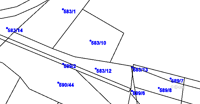 Parcela st. 589/1 v KÚ Litochovice u Volyně, Katastrální mapa