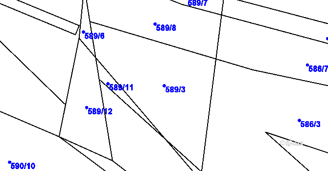 Parcela st. 589/3 v KÚ Litochovice u Volyně, Katastrální mapa