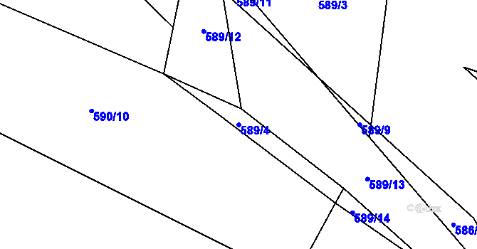 Parcela st. 589/4 v KÚ Litochovice u Volyně, Katastrální mapa