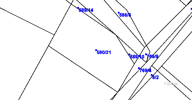 Parcela st. 590/21 v KÚ Litochovice u Volyně, Katastrální mapa