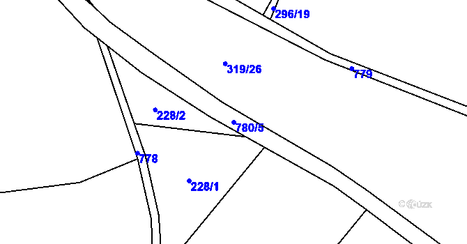 Parcela st. 780/5 v KÚ Litochovice u Volyně, Katastrální mapa
