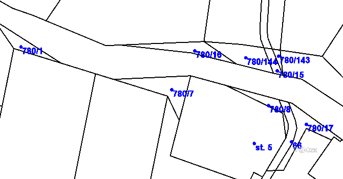 Parcela st. 780/7 v KÚ Litochovice u Volyně, Katastrální mapa