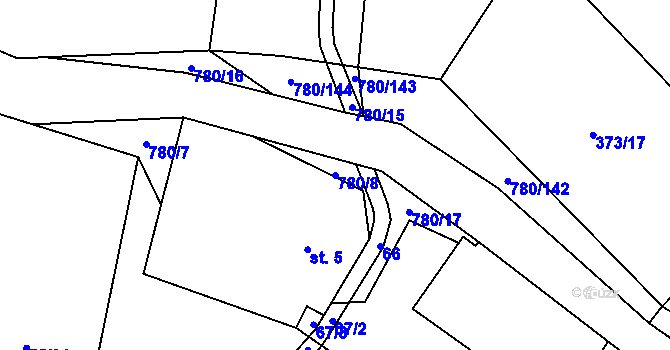 Parcela st. 780/8 v KÚ Litochovice u Volyně, Katastrální mapa