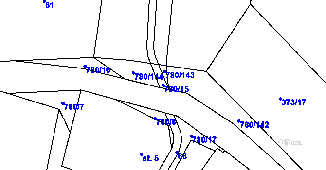 Parcela st. 780/15 v KÚ Litochovice u Volyně, Katastrální mapa