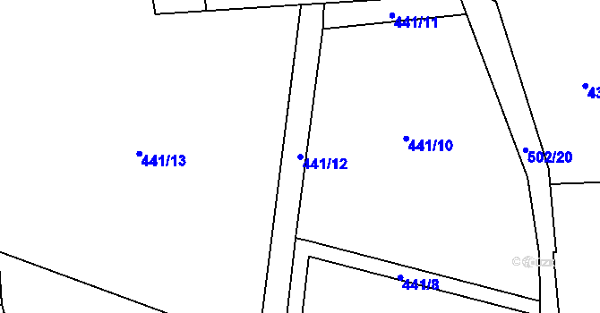 Parcela st. 441/12 v KÚ Litochovice u Volyně, Katastrální mapa
