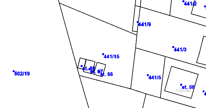 Parcela st. 441/15 v KÚ Litochovice u Volyně, Katastrální mapa